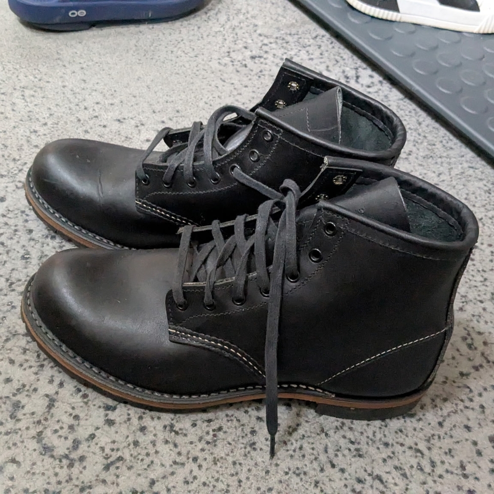 Red Wing Black Leather Ankle Boots